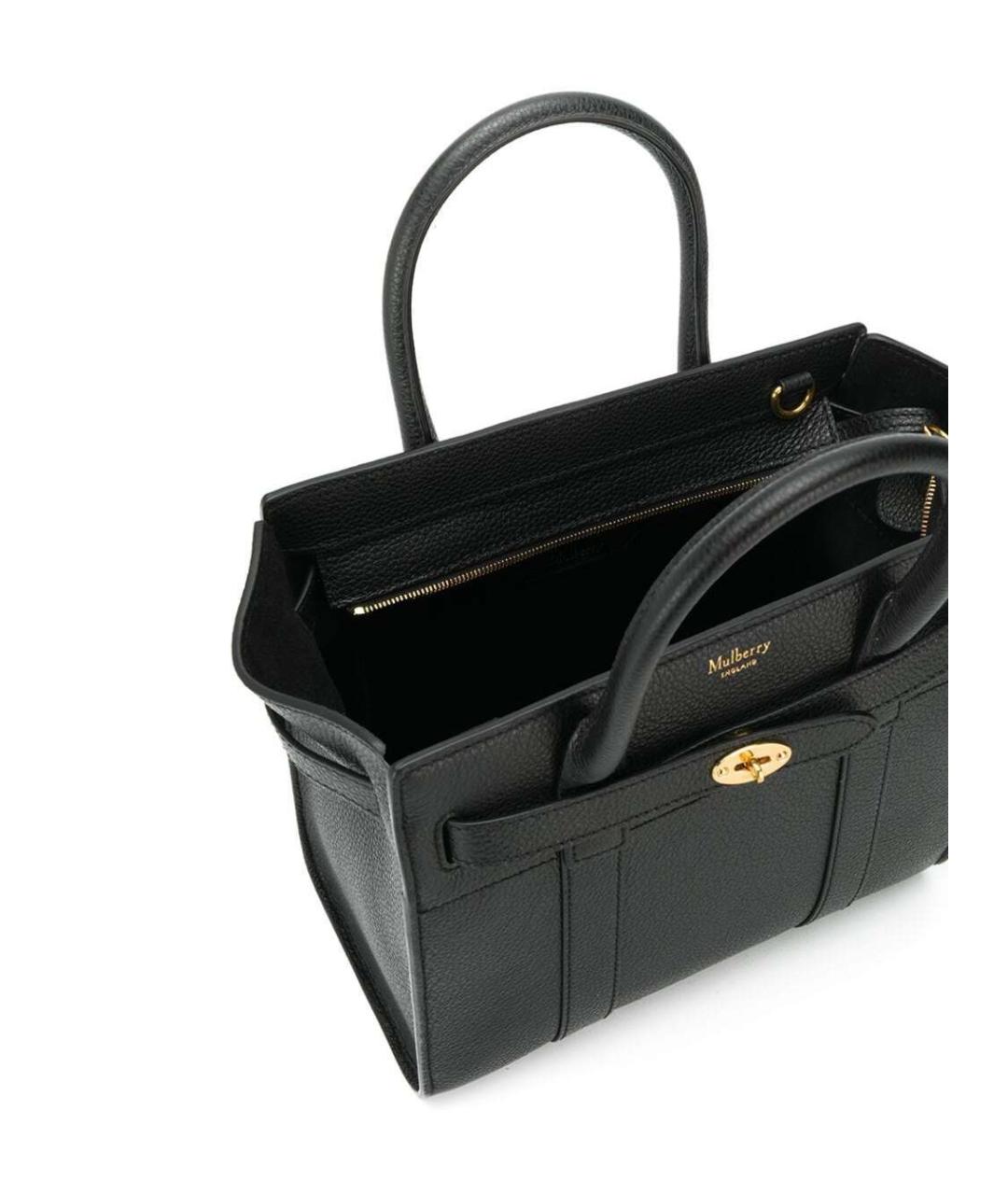 MULBERRY Черная кожаная сумка с короткими ручками, фото 4