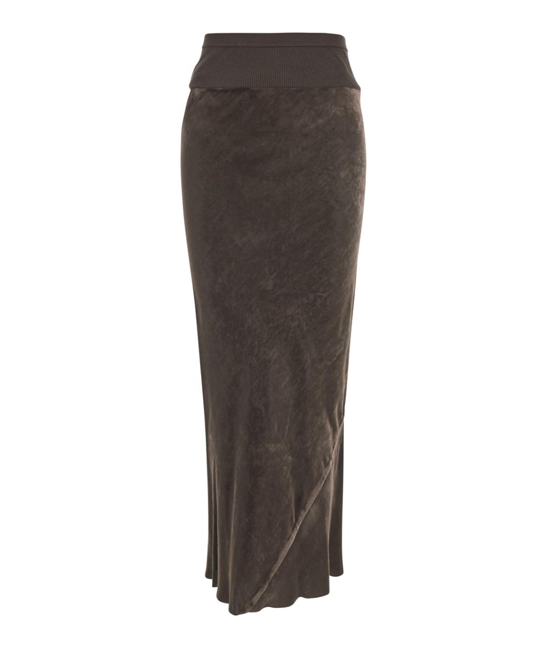 RICK OWENS Коричневая юбка макси, фото 1