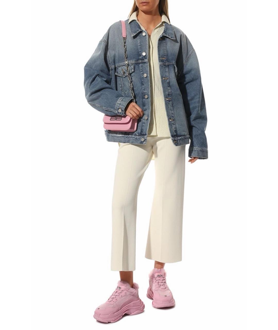 BALENCIAGA Розовые текстильные кроссовки, фото 5