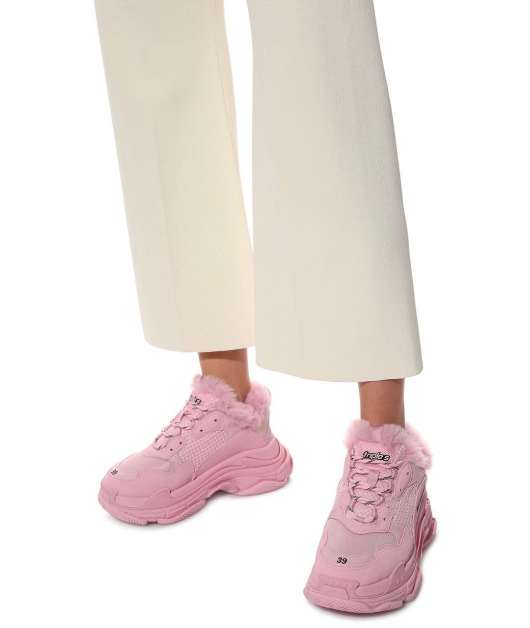 BALENCIAGA Розовые текстильные кроссовки, фото 6