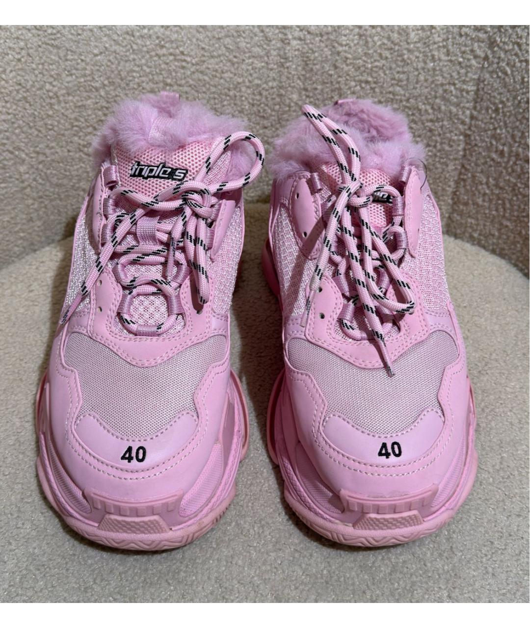 BALENCIAGA Розовые текстильные кроссовки, фото 2