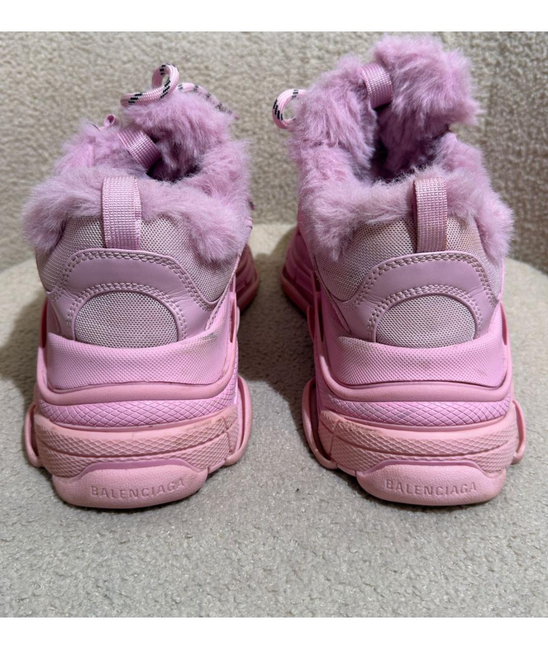 BALENCIAGA Розовые текстильные кроссовки, фото 4