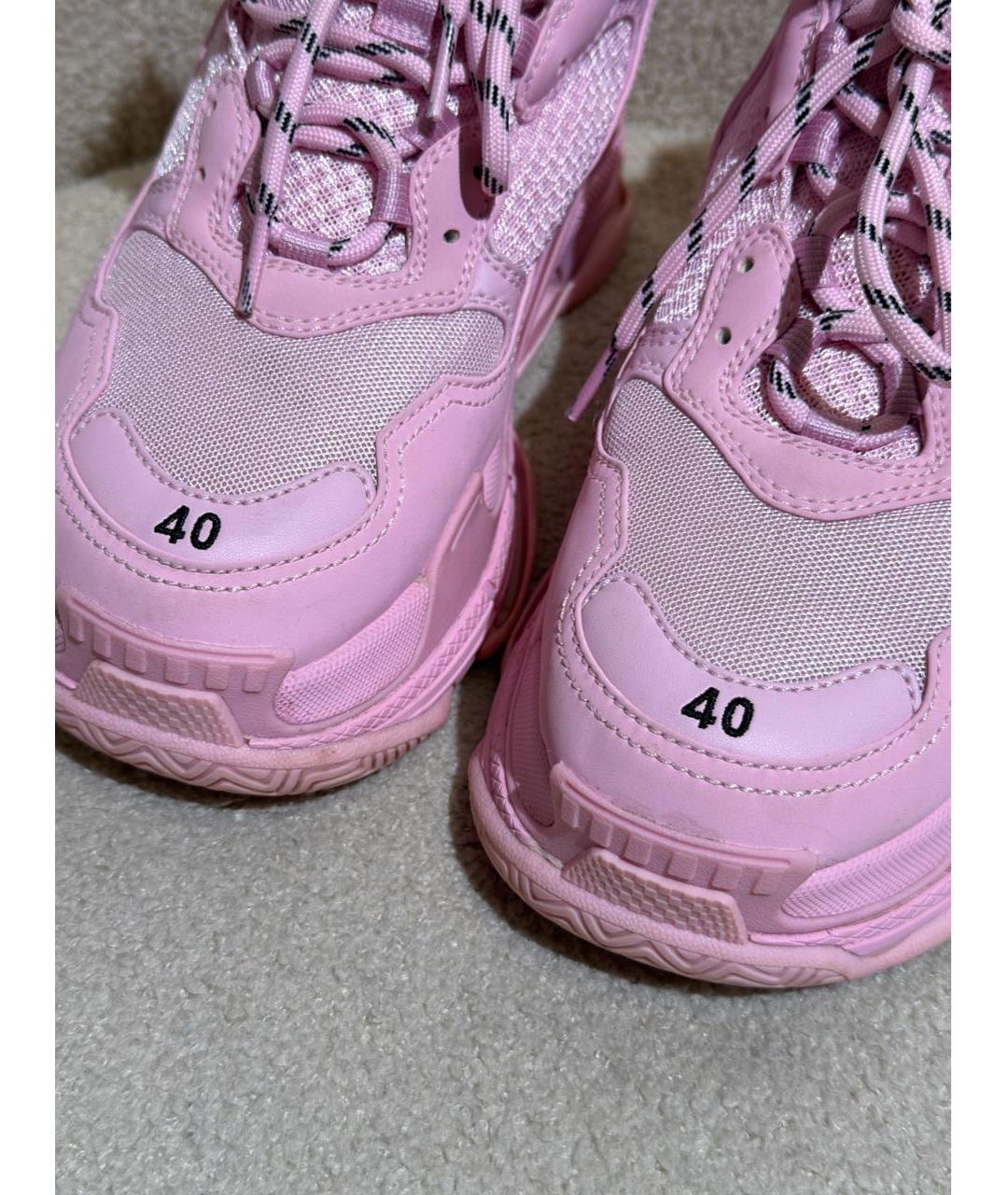 BALENCIAGA Розовые текстильные кроссовки, фото 7