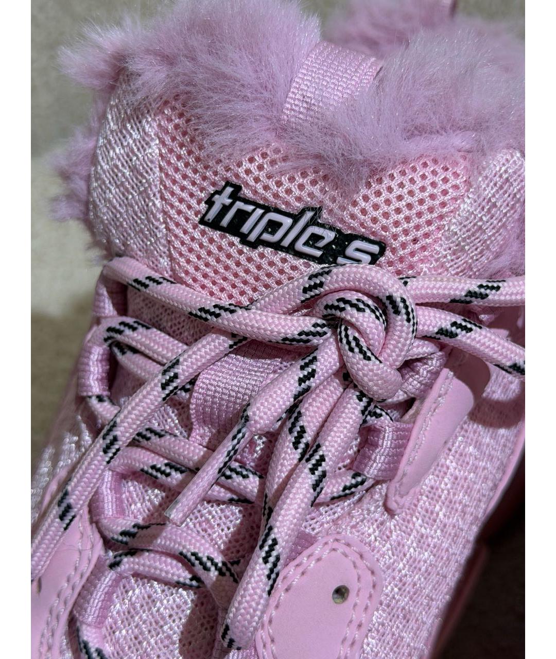 BALENCIAGA Розовые текстильные кроссовки, фото 3
