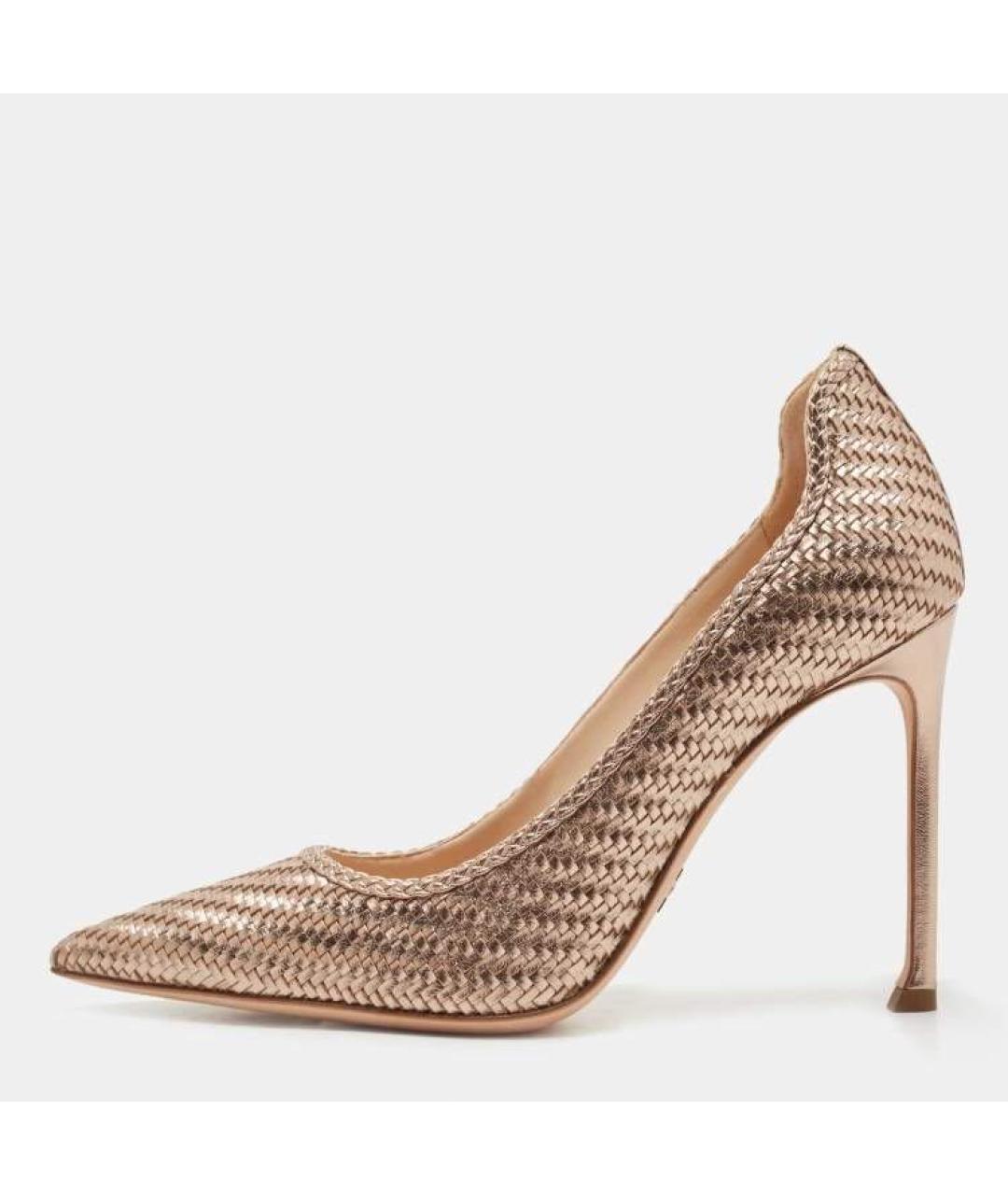 CHRISTIAN DIOR Золотые кожаные туфли, фото 7