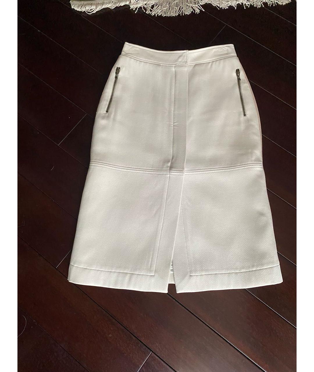 LANVIN Белая шерстяная юбка миди, фото 9