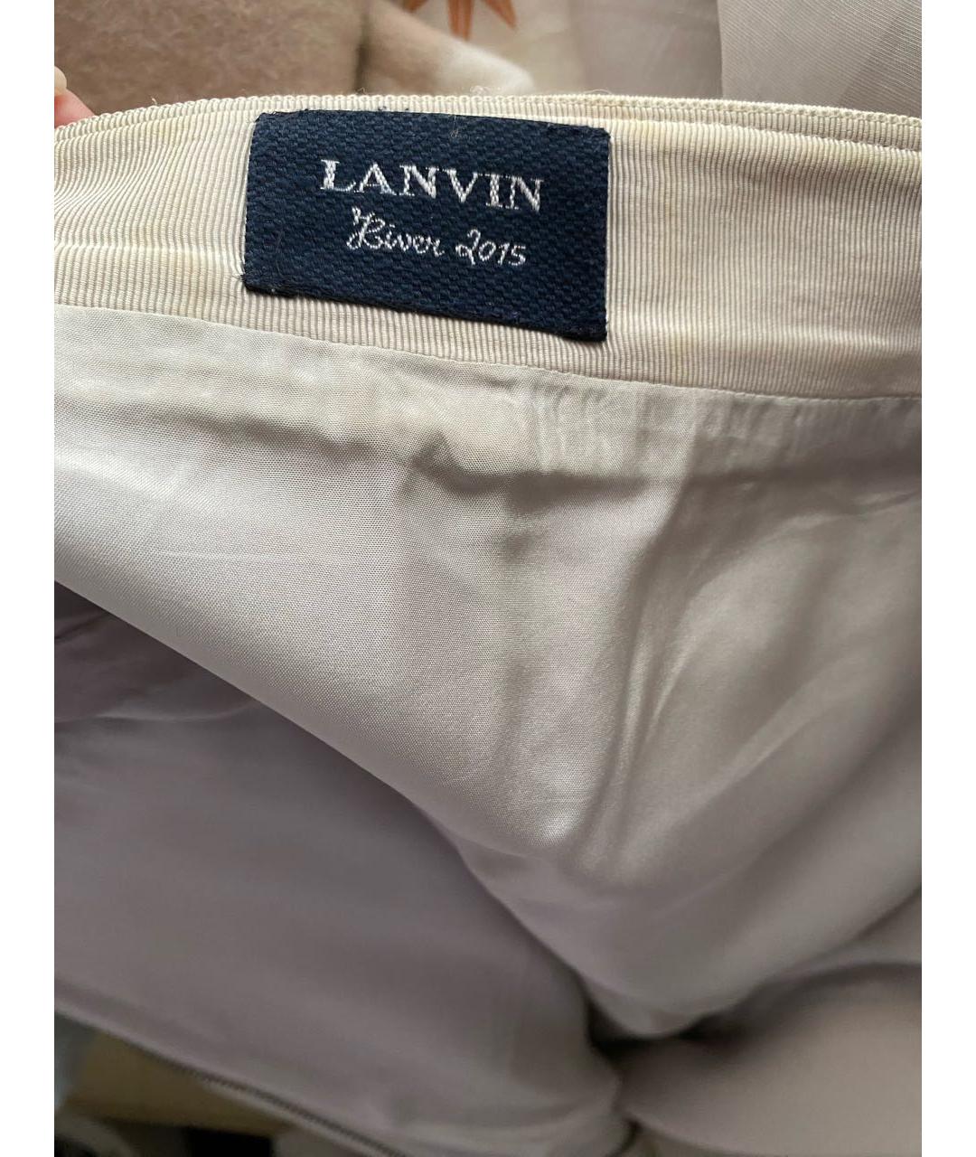 LANVIN Белая шерстяная юбка миди, фото 3