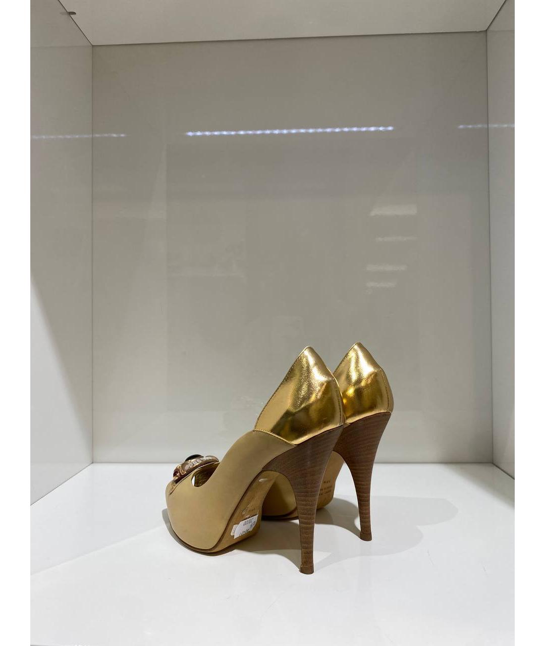 GIUSEPPE ZANOTTI DESIGN Золотые кожаные туфли, фото 3