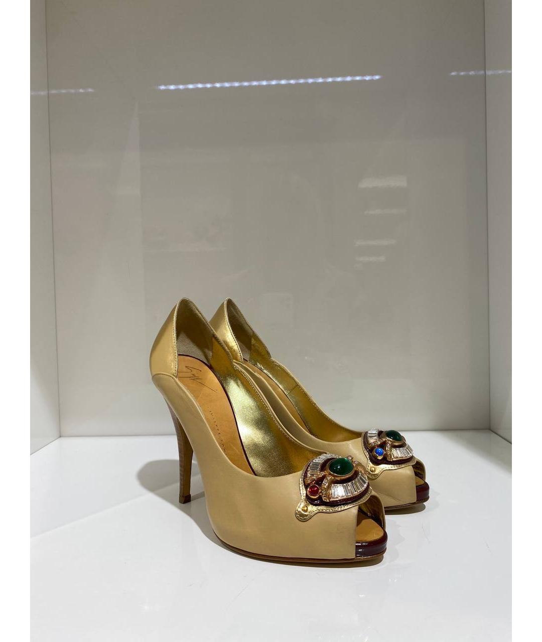 GIUSEPPE ZANOTTI DESIGN Золотые кожаные туфли, фото 2