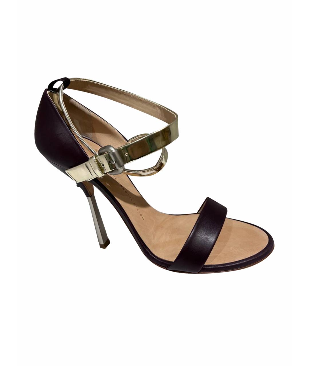 GIUSEPPE ZANOTTI DESIGN Черные кожаные босоножки, фото 1