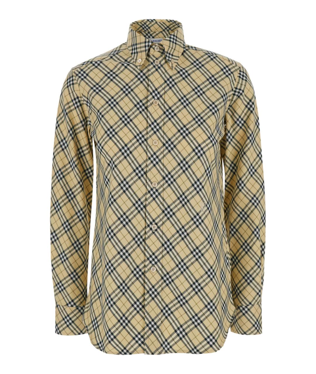BURBERRY Бежевая хлопковая рубашка, фото 1