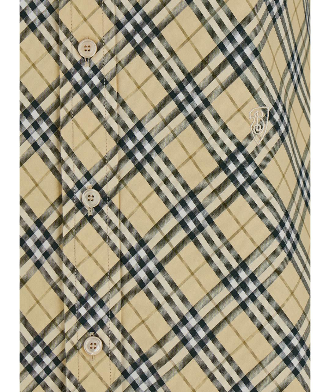 BURBERRY Бежевая хлопковая рубашка, фото 2