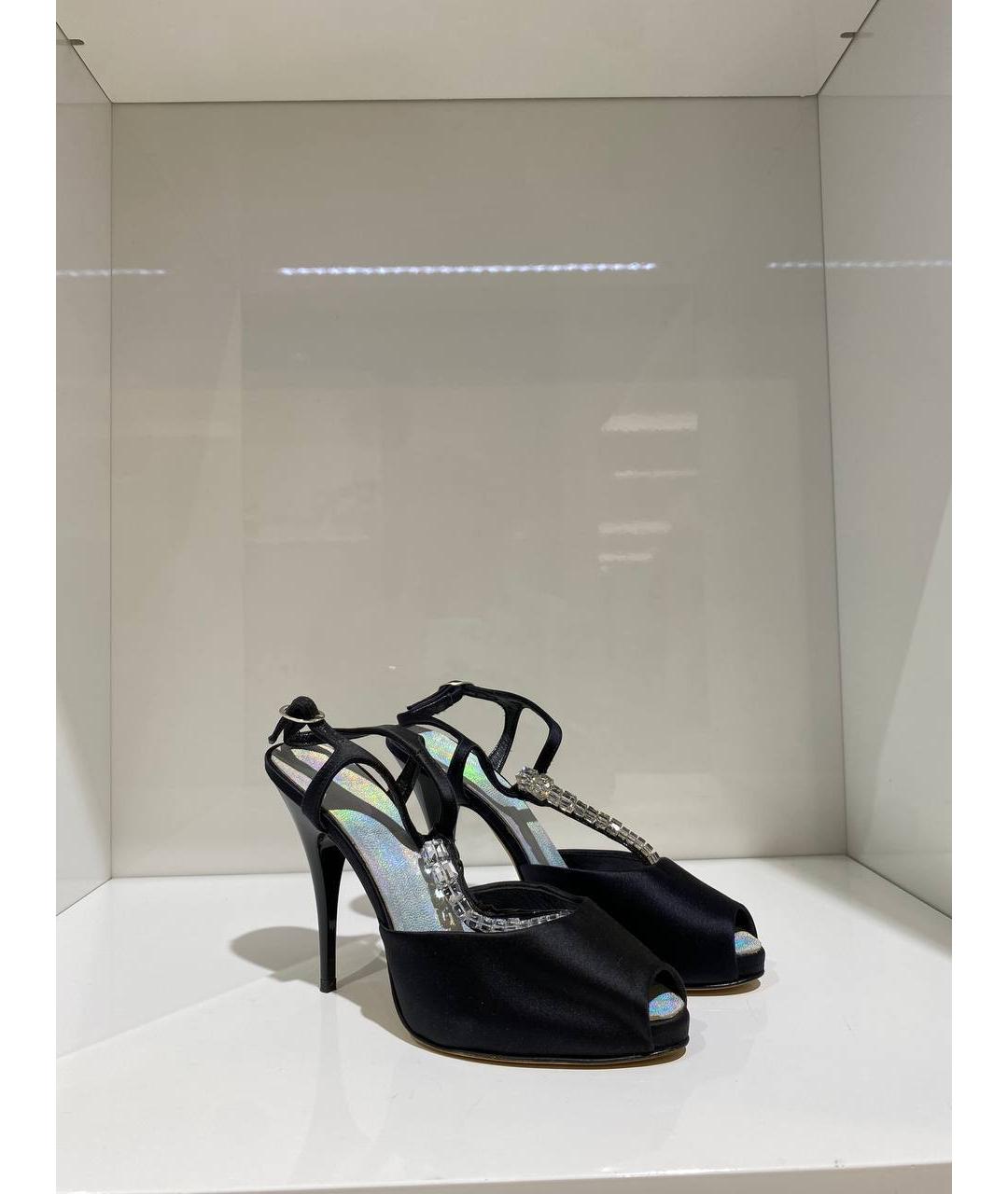 GIUSEPPE ZANOTTI DESIGN Черные текстильные босоножки, фото 2