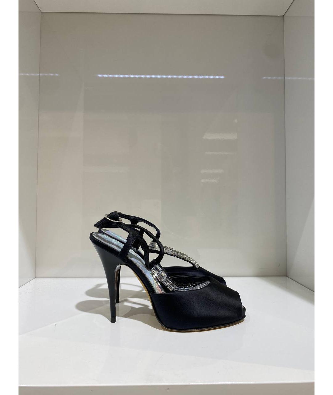 GIUSEPPE ZANOTTI DESIGN Черные текстильные босоножки, фото 3