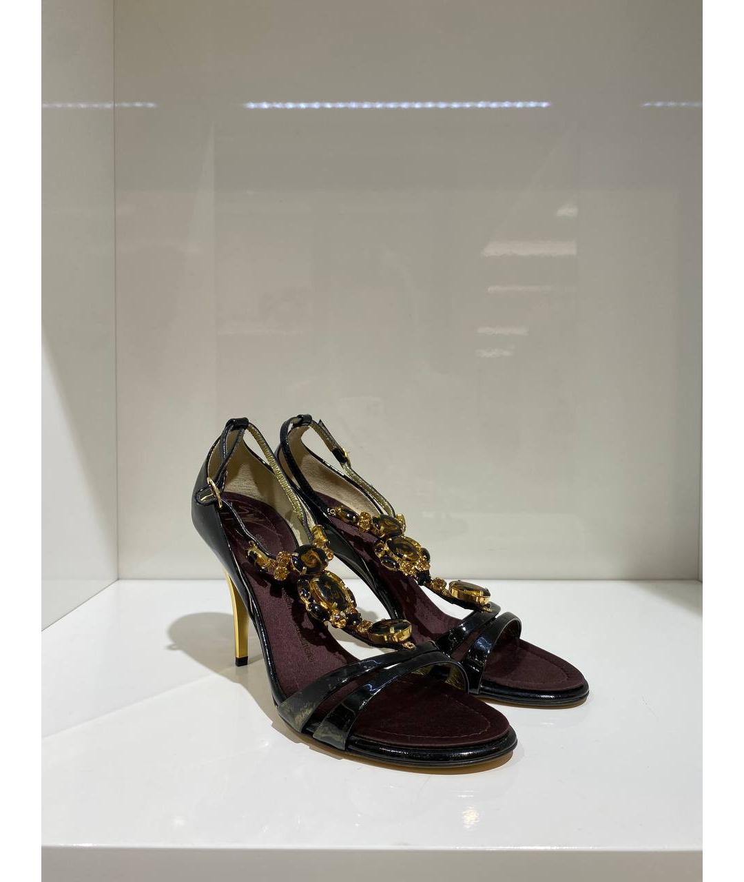 GIUSEPPE ZANOTTI DESIGN Черные босоножки из лакированной кожи, фото 2