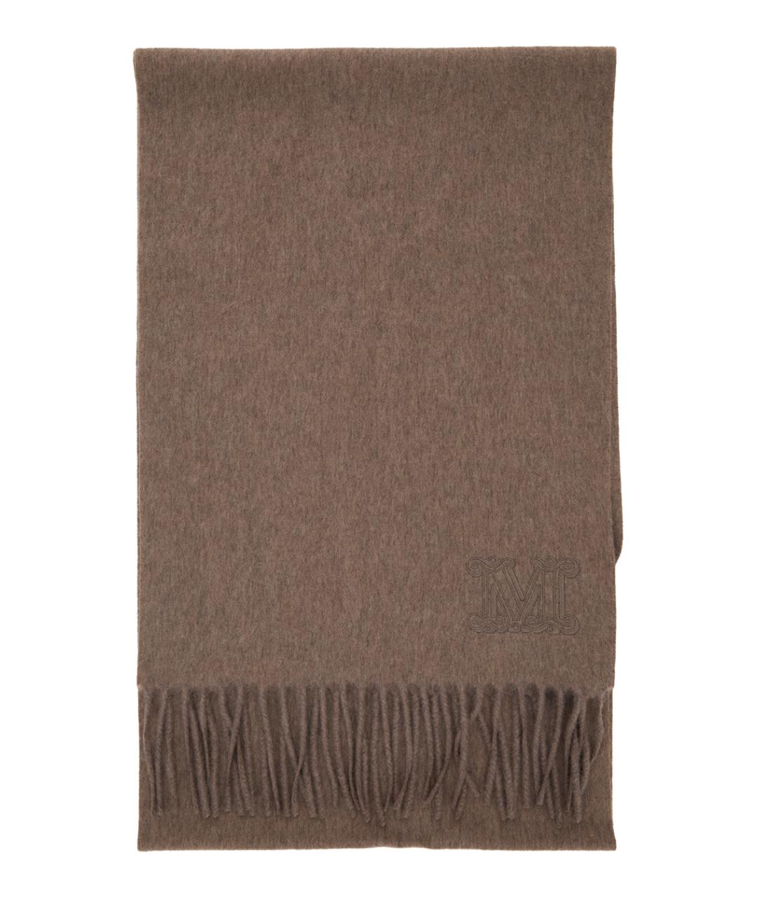 MAX MARA Коричневый кашемировый шарф, фото 1