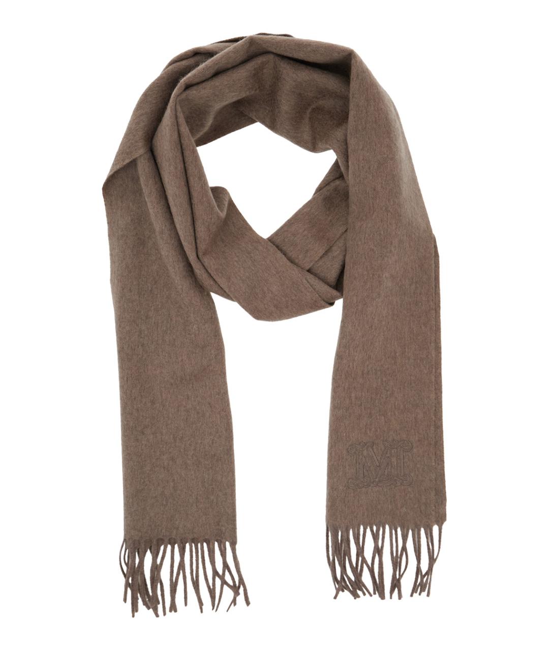 MAX MARA Коричневый кашемировый шарф, фото 2