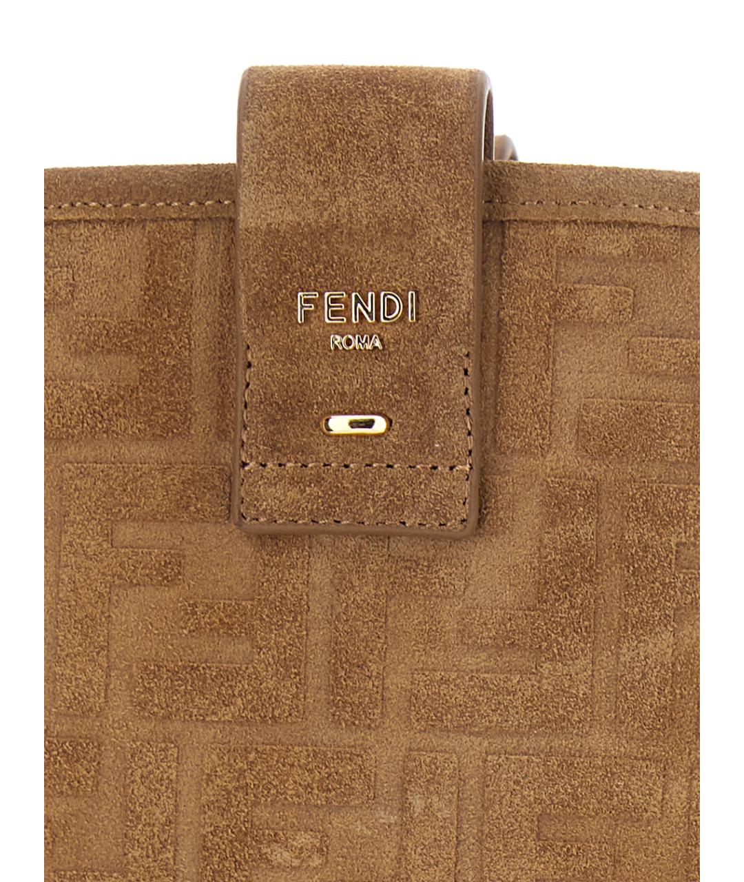FENDI Бежевые замшевые сапоги, фото 4