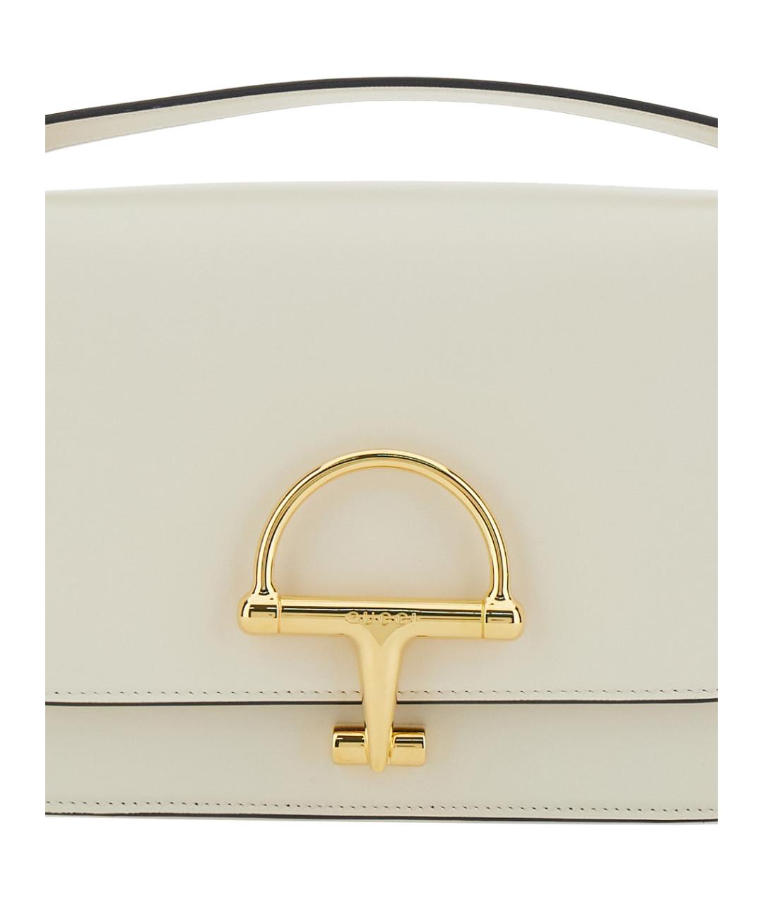 GUCCI Белая кожаная сумка через плечо, фото 4