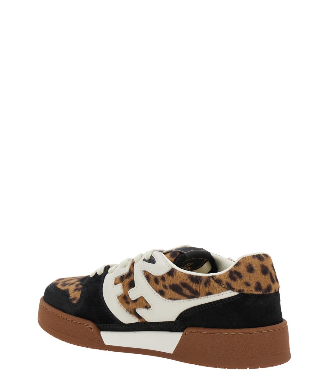 FENDI Коричневые кожаные кроссовки, фото 3