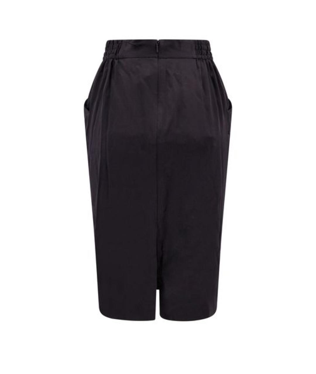 SAINT LAURENT Черная шелковая юбка миди, фото 2