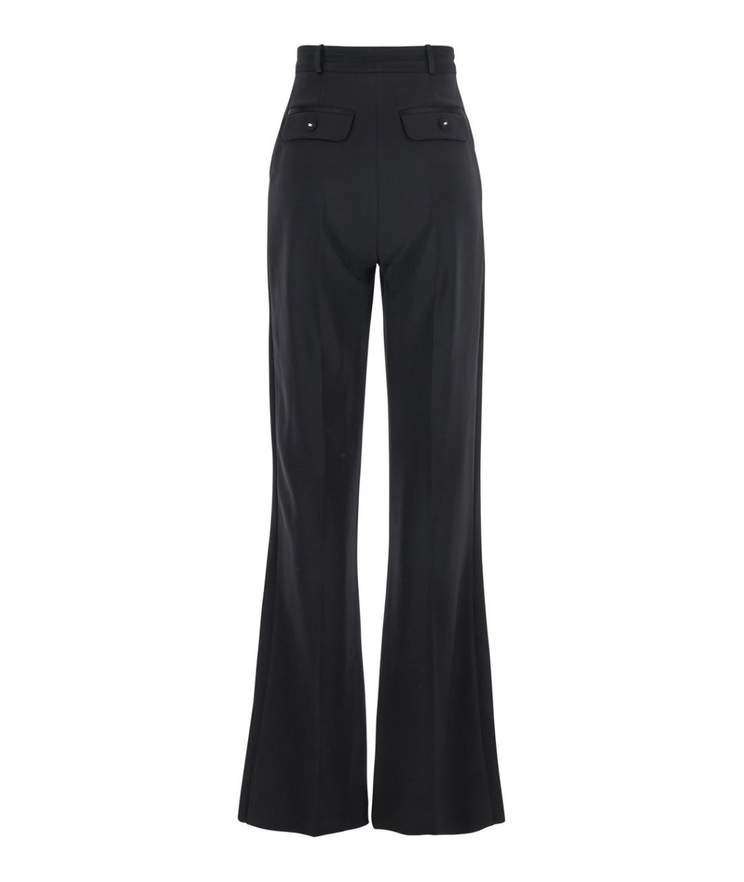 ELISABETTA FRANCHI Черные полиэстеровые брюки широкие, фото 2