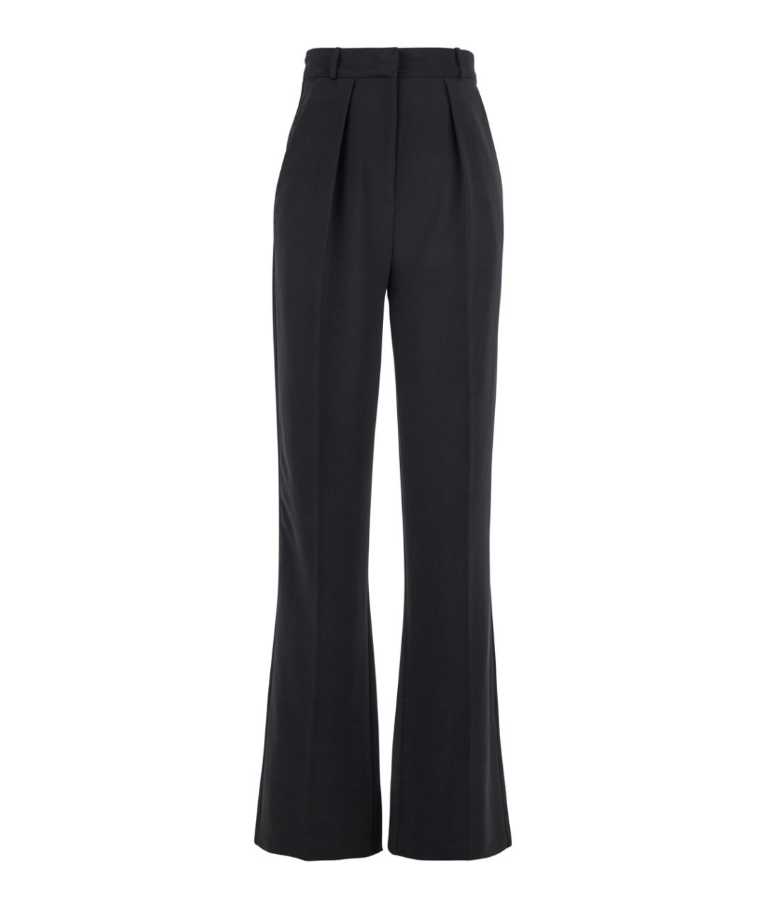 ELISABETTA FRANCHI Черные полиэстеровые брюки широкие, фото 1