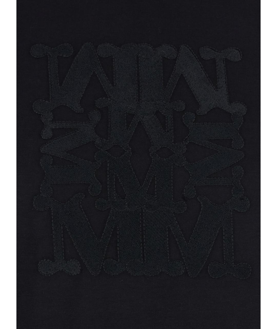 MAX MARA Черная хлопковая футболка, фото 3