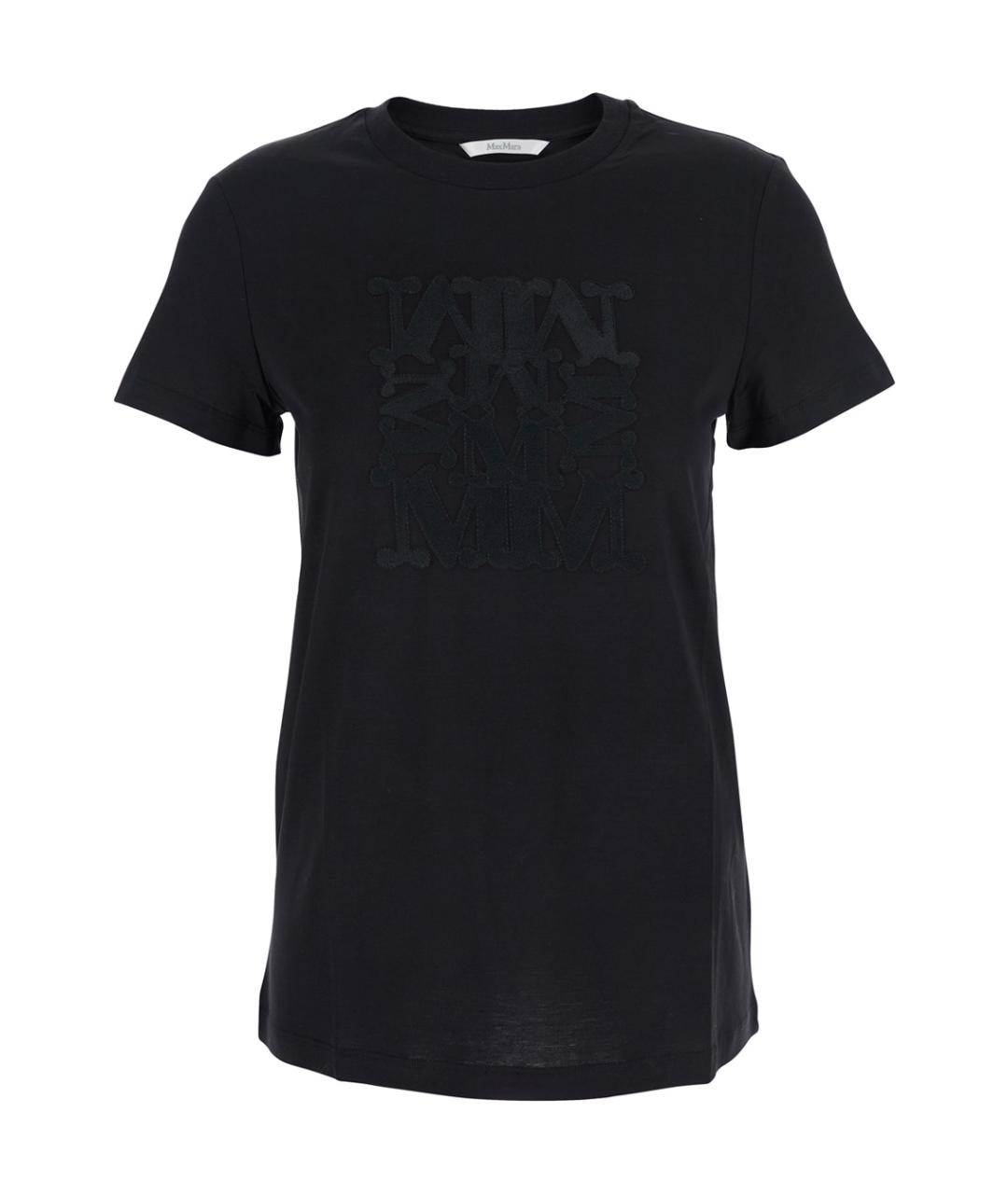 MAX MARA Черная хлопковая футболка, фото 1