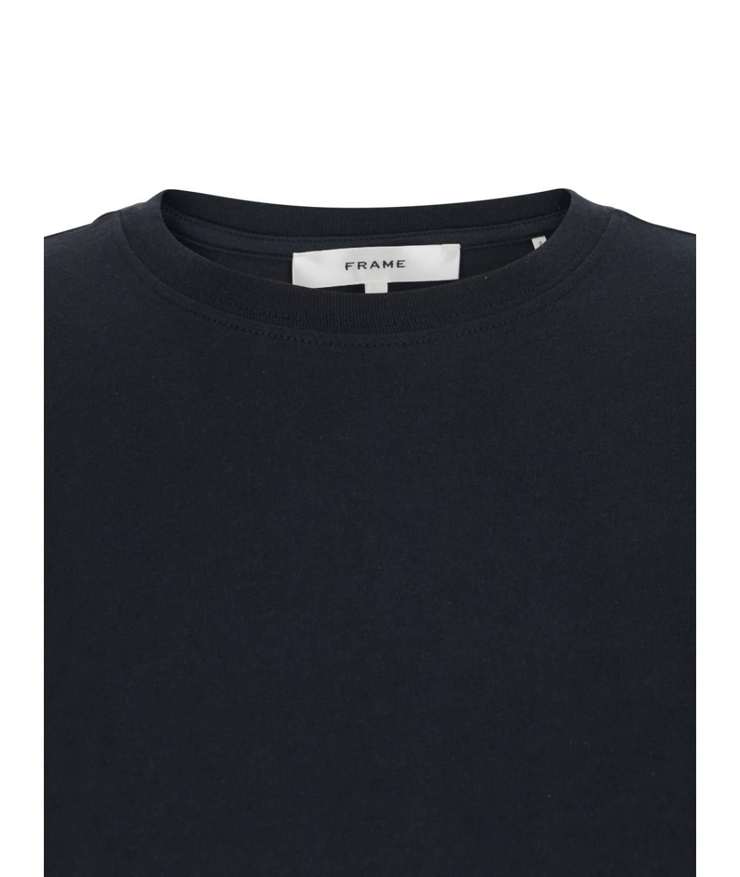 FRAME Черная хлопковая футболка, фото 3