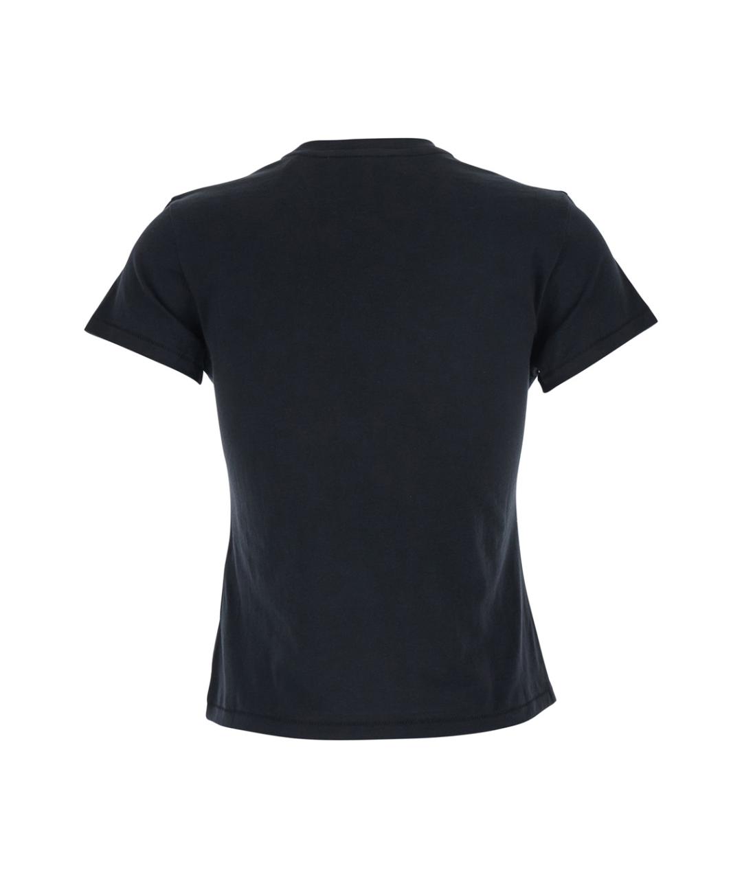 FRAME Черная хлопковая футболка, фото 2