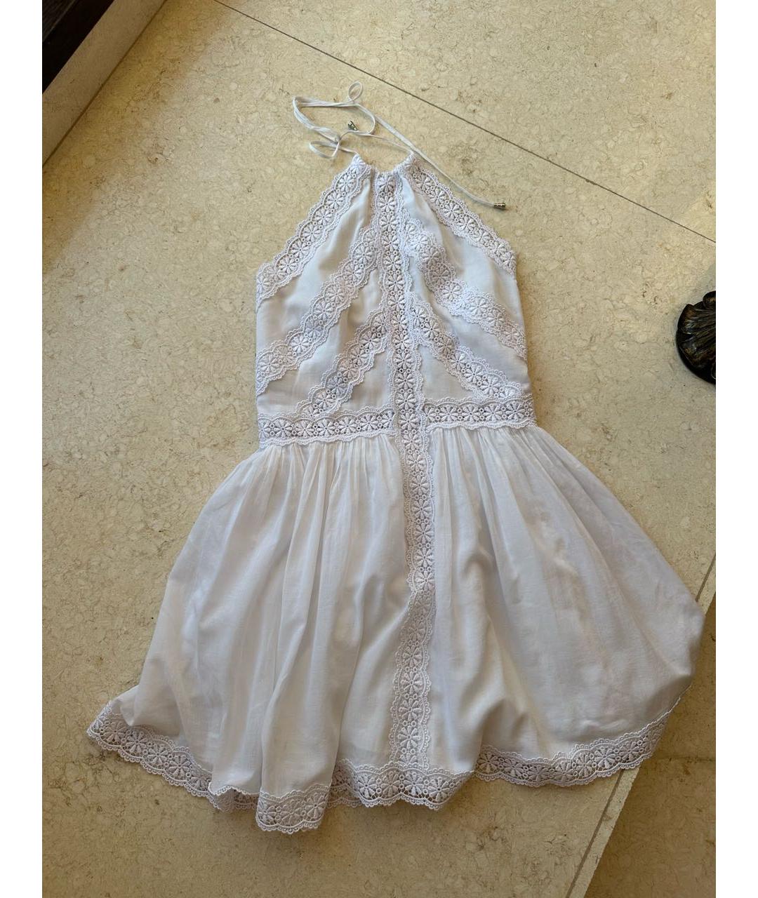 CHARO RUIZ Белое хлопковое повседневное платье, фото 8