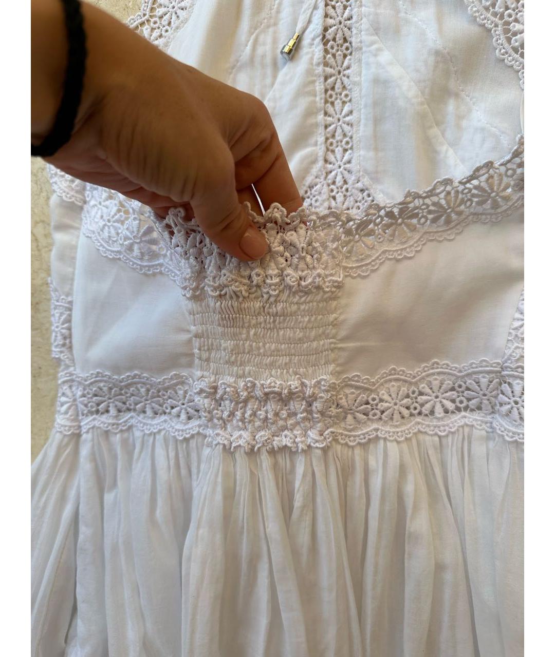 CHARO RUIZ Белое хлопковое повседневное платье, фото 6