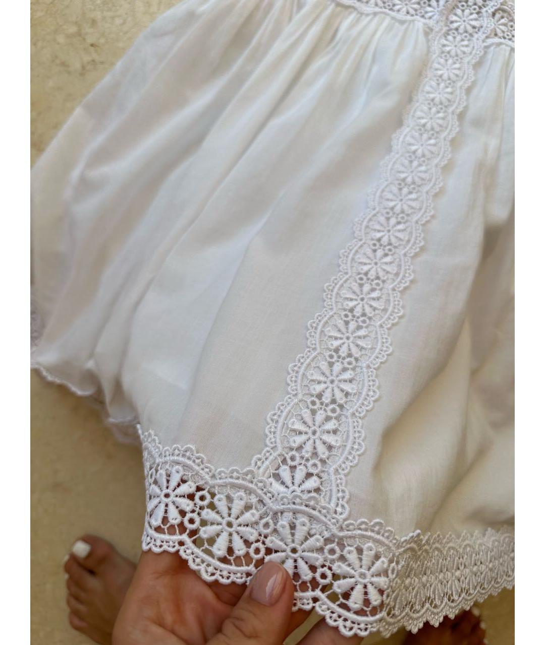 CHARO RUIZ Белое хлопковое повседневное платье, фото 2