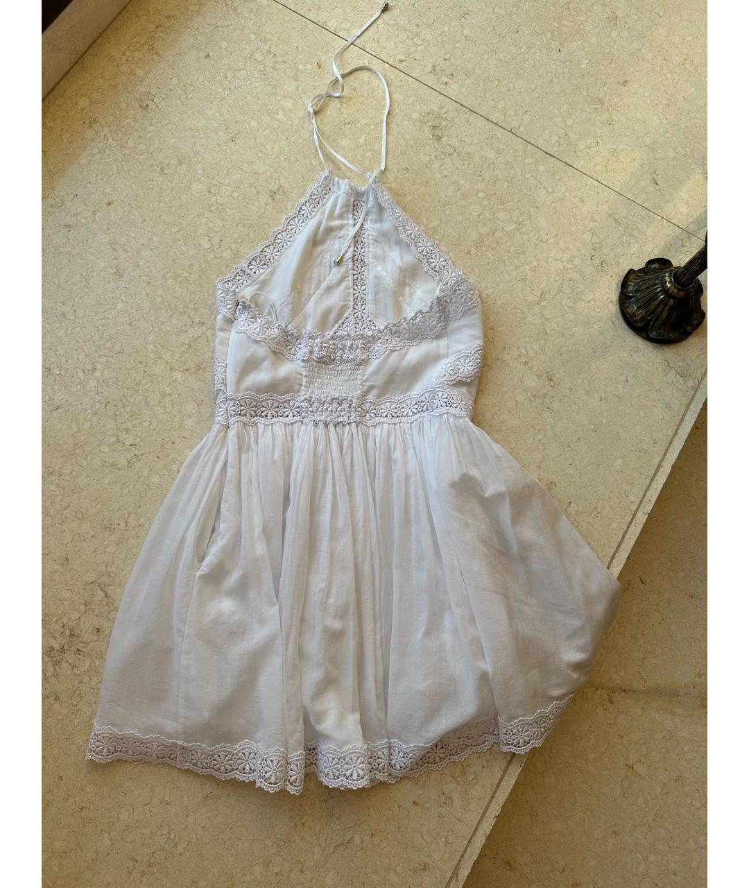 CHARO RUIZ Белое хлопковое повседневное платье, фото 5