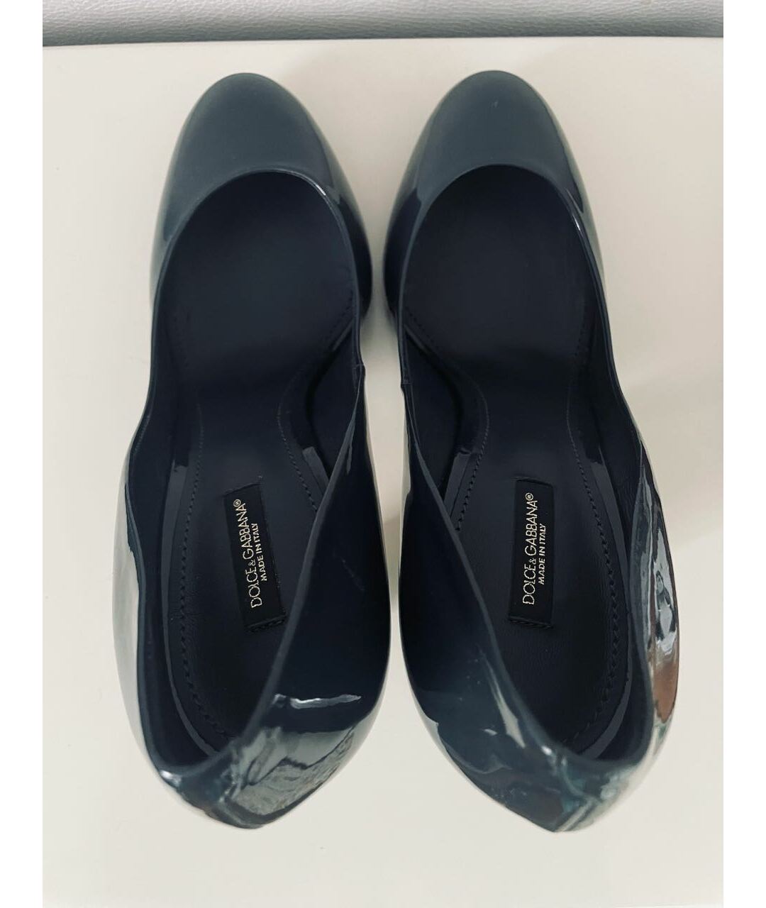 DOLCE&GABBANA Темно-синие туфли из лакированной кожи, фото 3
