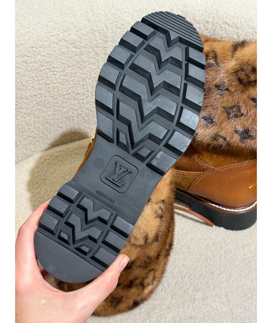 LOUIS VUITTON Коричневые кожаные ботинки, фото 2