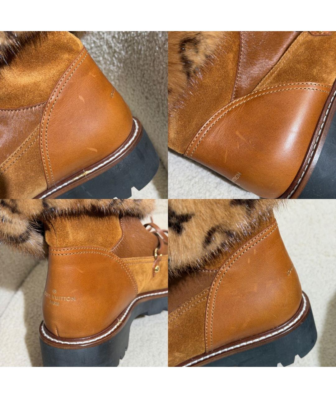 LOUIS VUITTON Коричневые кожаные ботинки, фото 8