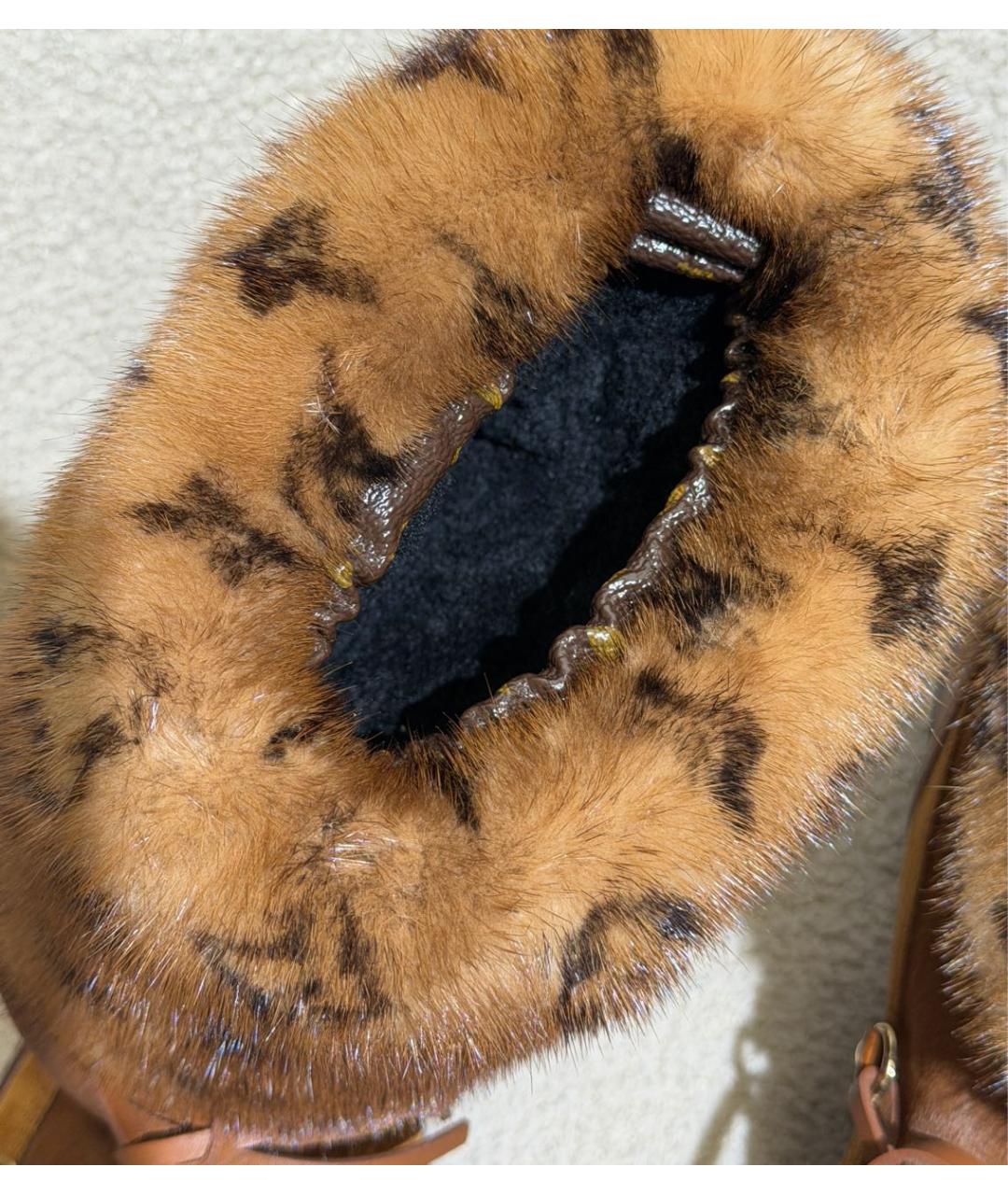 LOUIS VUITTON Коричневые кожаные ботинки, фото 3