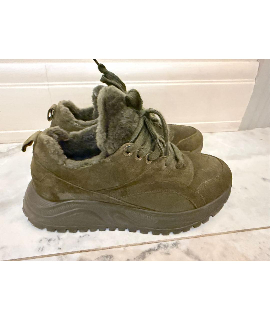 BOGNER Хаки замшевые кроссовки, фото 6