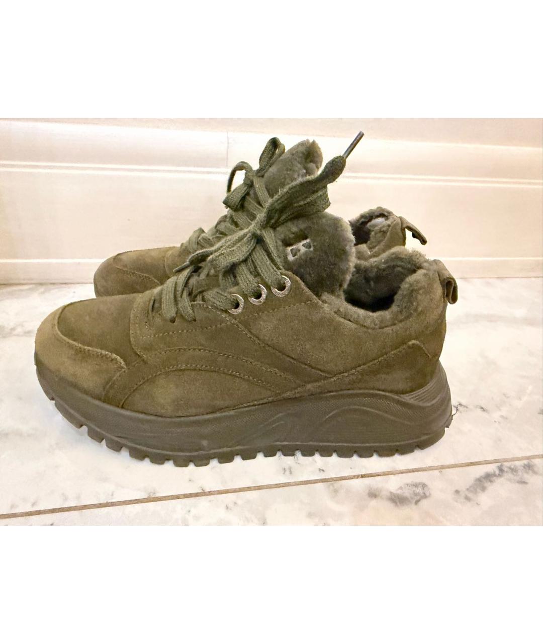 BOGNER Хаки замшевые кроссовки, фото 4
