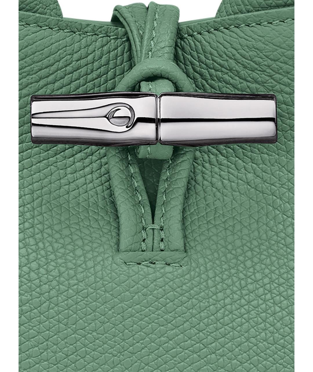 LONGCHAMP Зеленая кожаная сумка с короткими ручками, фото 4