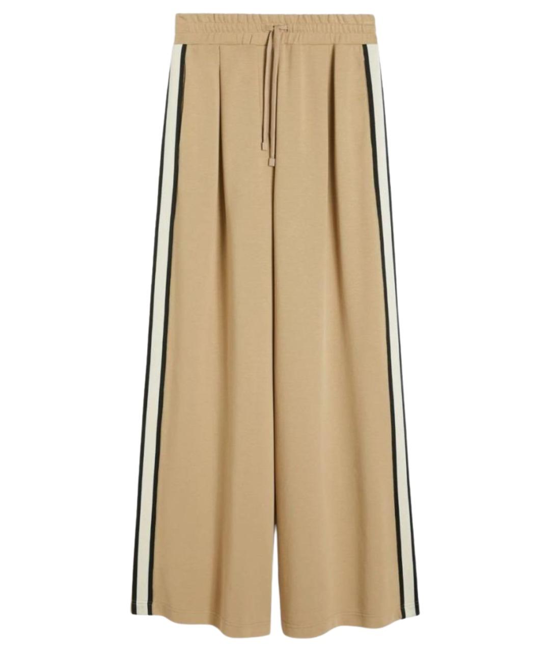 WEEKEND MAX MARA Бежевые полиэстеровые прямые брюки, фото 1