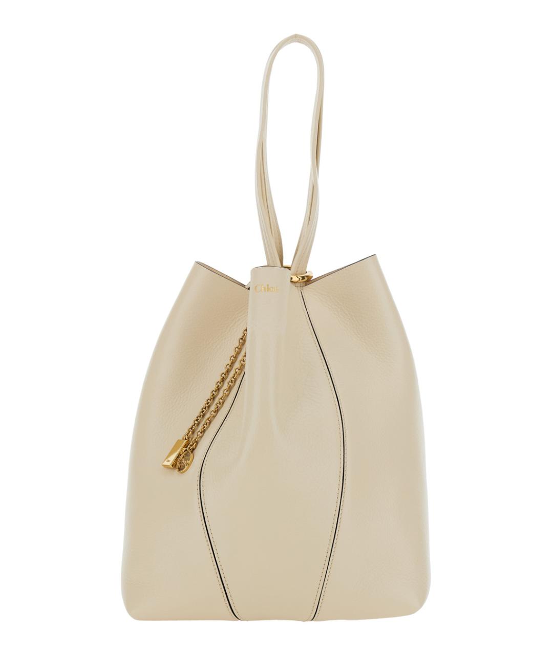 CHLOE Бежевая кожаная сумка через плечо, фото 2