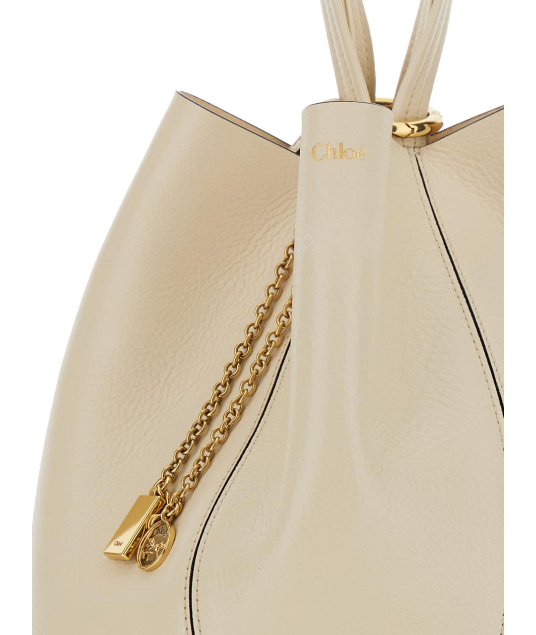 CHLOE Бежевая кожаная сумка через плечо, фото 4