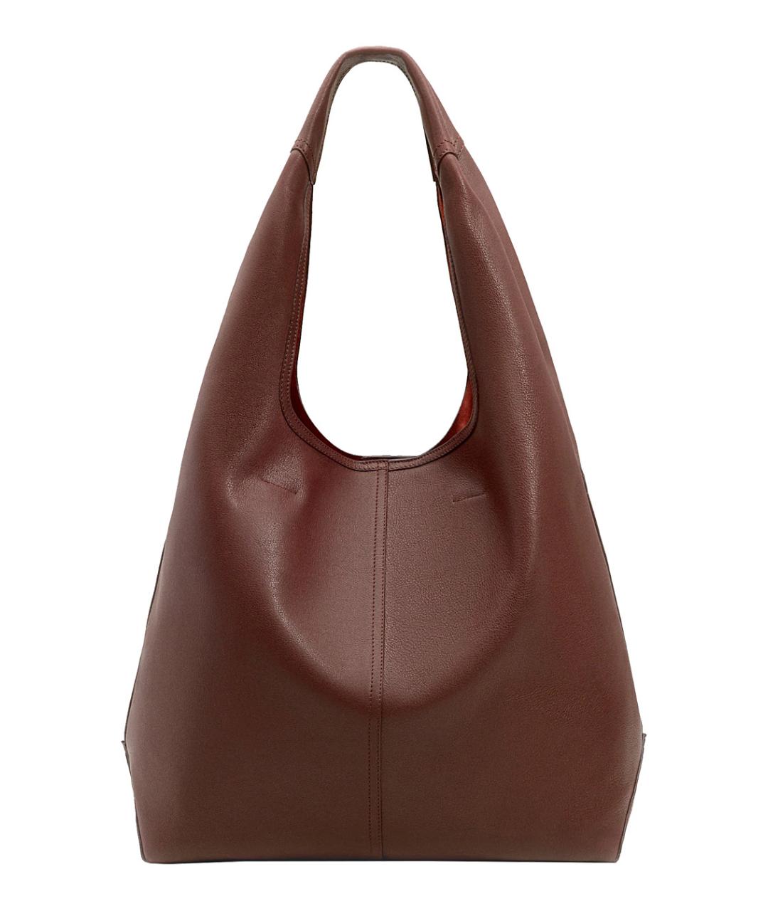 Ami Paris Бордовая кожаная сумка через плечо, фото 2