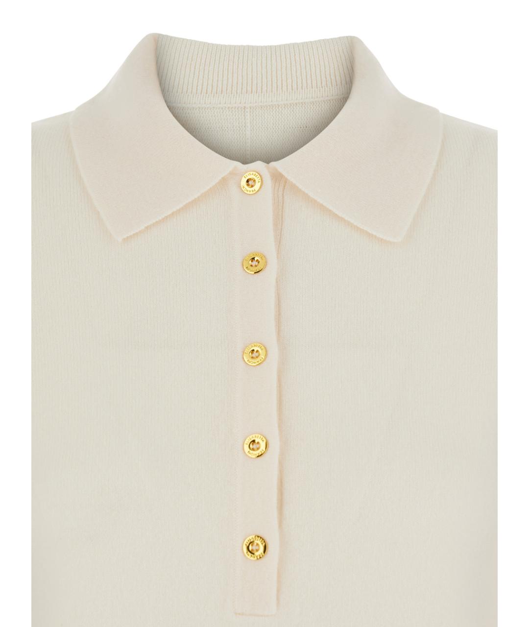 ELISABETTA FRANCHI Белый кашемировый джемпер / свитер, фото 3