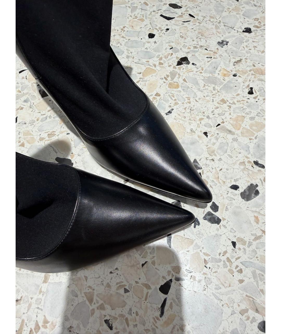 BALENCIAGA Черные кожаные ботильоны, фото 3