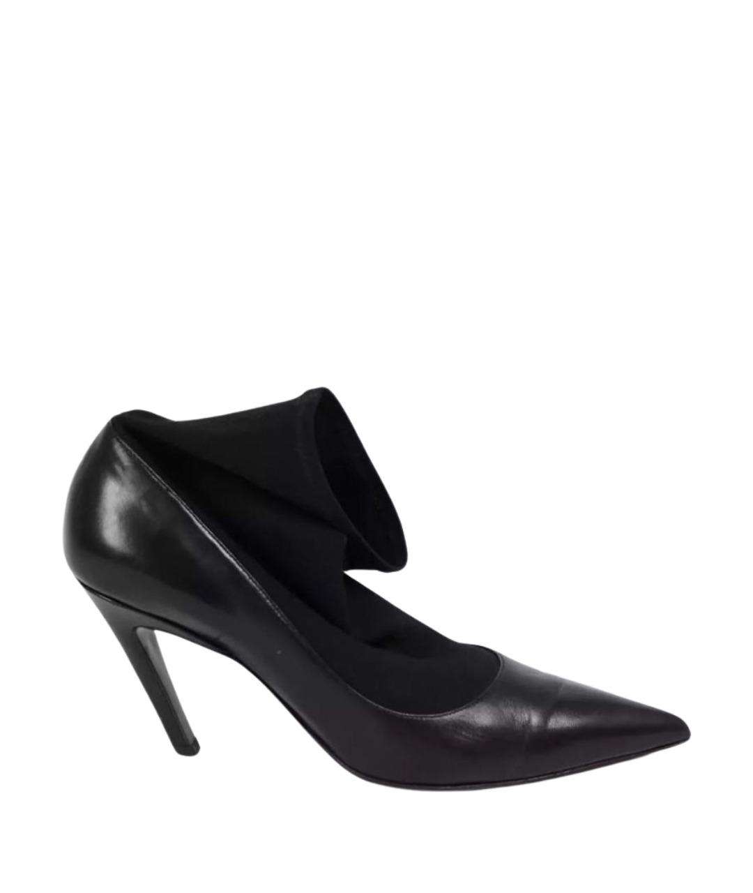 BALENCIAGA Черные кожаные ботильоны, фото 5