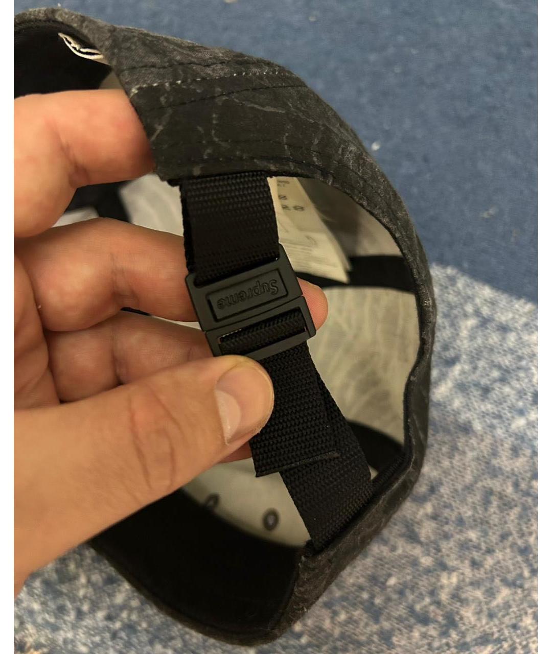 SUPREME Антрацитовая хлопковая кепка/бейсболка, фото 2